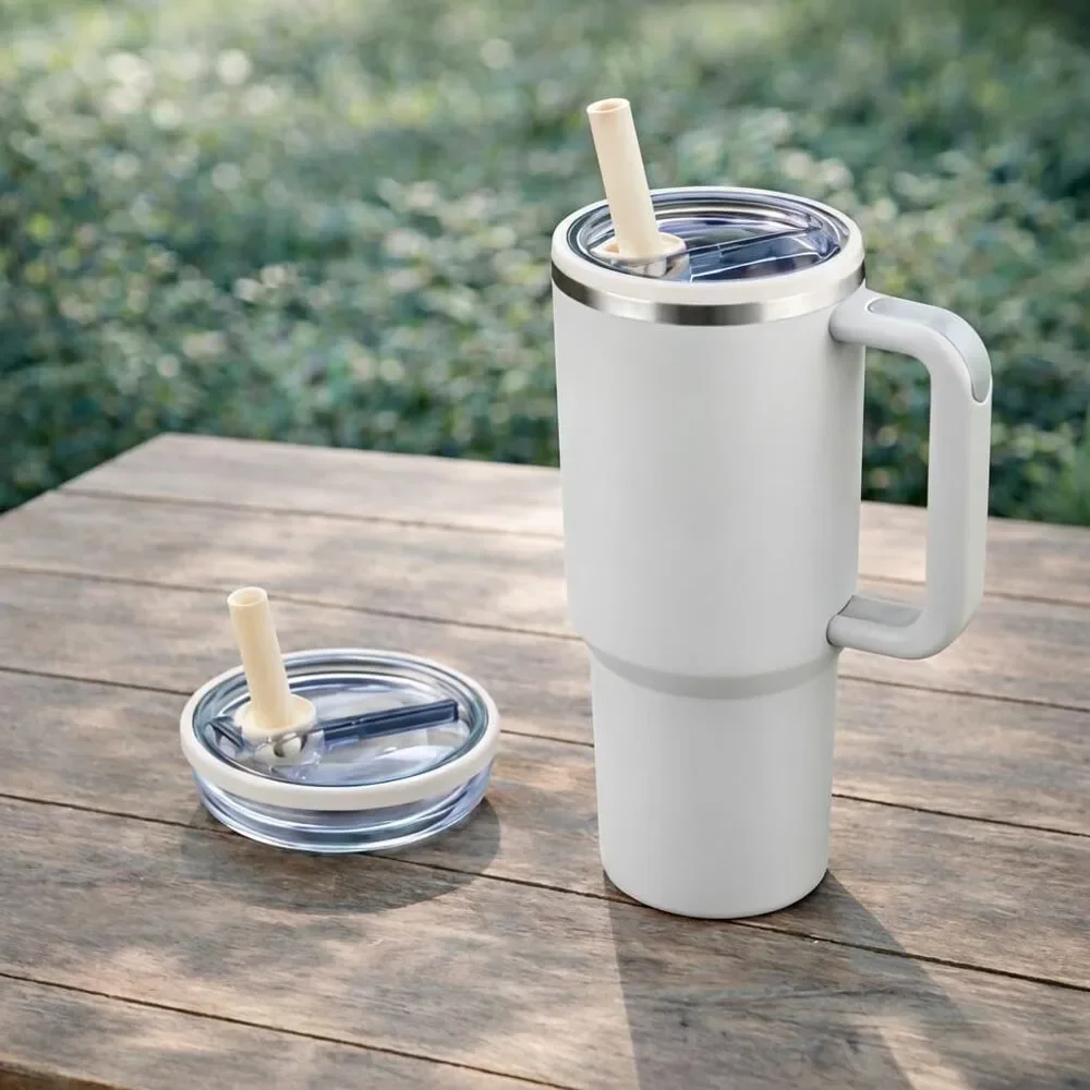 Leak Proof Lid for Stanley 40 oz  Flip Straw Cup for No Spill Sipping, 2 Pk